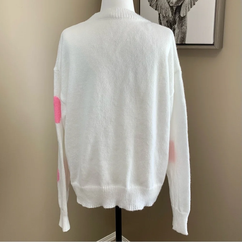 NWOT SHEIN Heart Pattern Pullover Knit Sweater - Picture 5 of 10